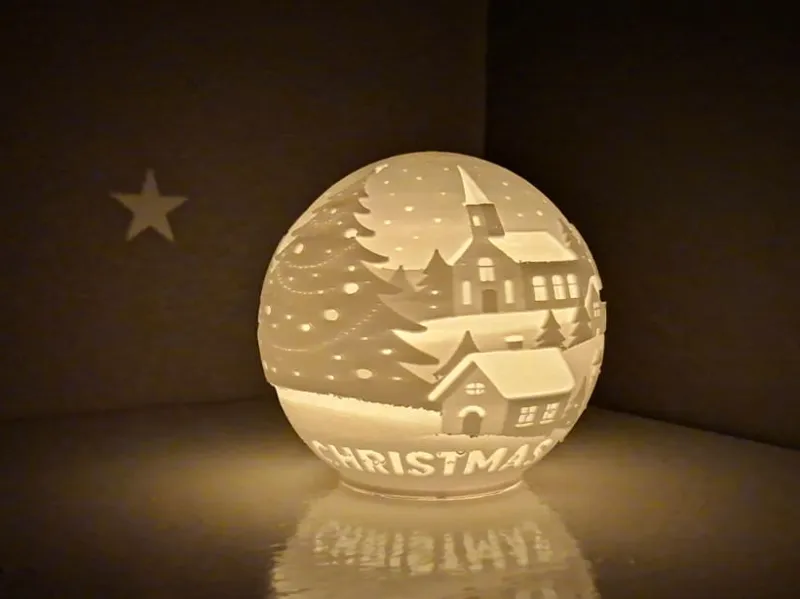 Merry Christmas Kugel Für LED Teelicht