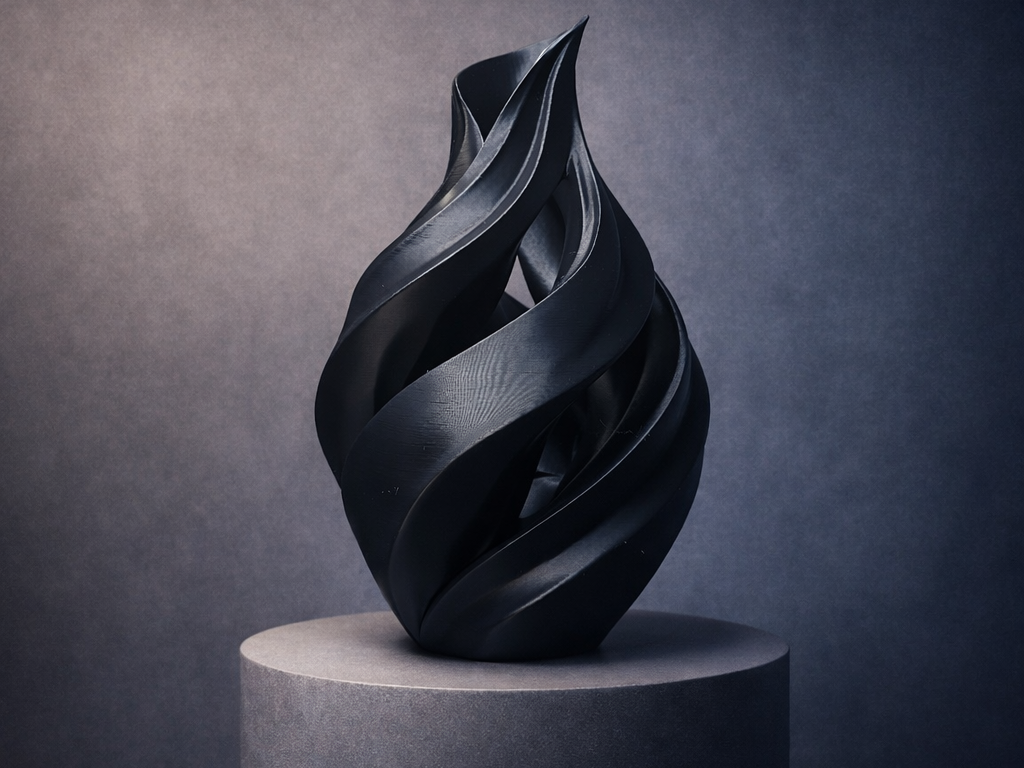 Miniatura 2 do modelo 3D Elegante Spiralvase – Moderner Twist Vase