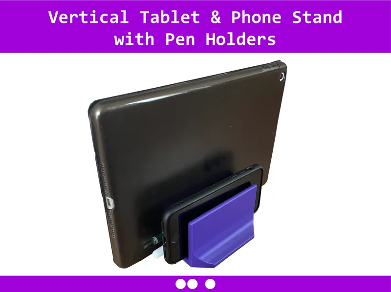 Dual Vertical Tablet & Phone Stand (14mm Slots)