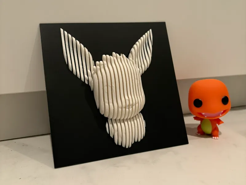 Eevee Pokemon Layered sculpture Wall Art