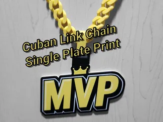 BIG MVP Pendant with Cuban Link Chain