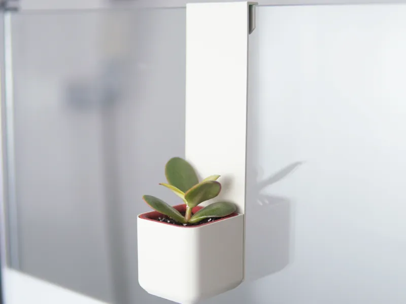 Over The Shower Glass Hanging Plant Pot | OTD01