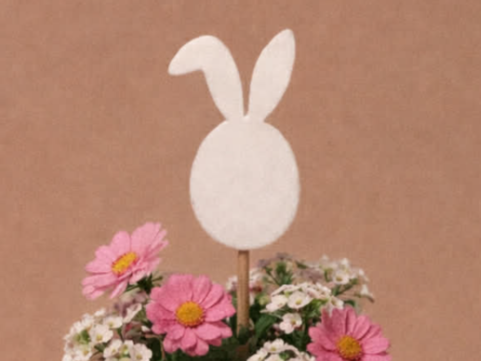 Bunny plant stake For Wooden skewer- Easter