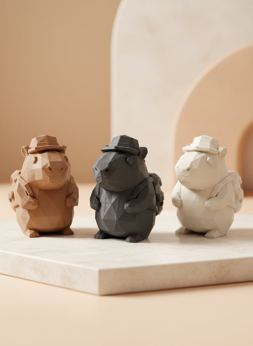 Miniatura 2 do modelo 3D Low Poly Capybara Explorer