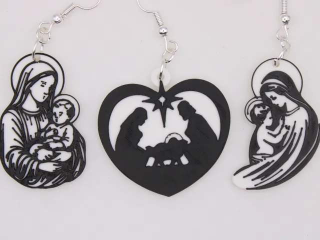 Jesus and Mary Christmas Earrings