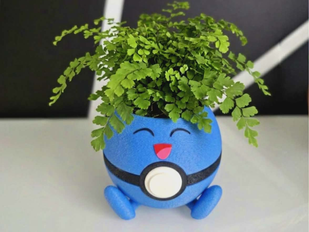 Pokeball Oddish Flower Pot with Removable Insert