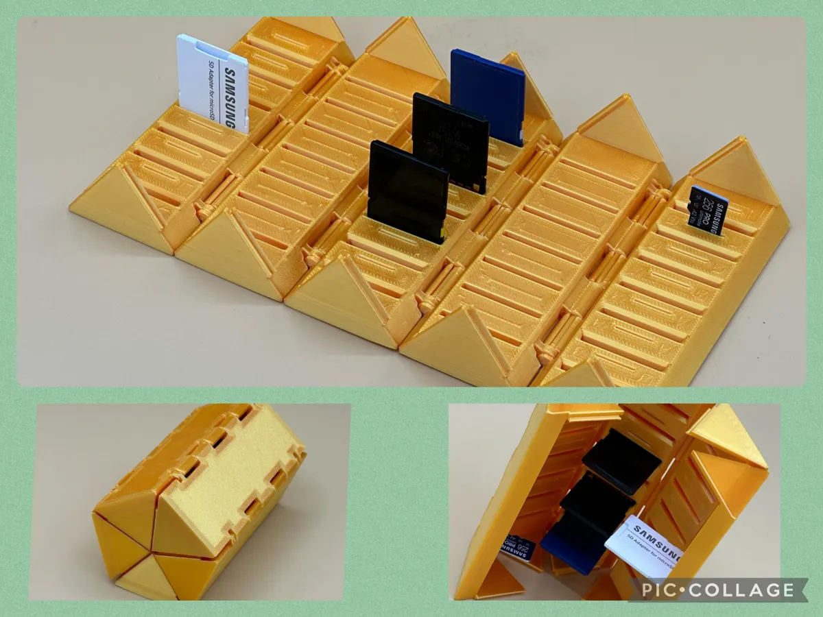 Range-cartes pentagonal à enrouler pour cartes SD et microSD