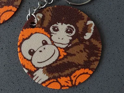 Punch Monkey & Plushie Hug Keychain