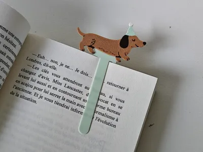 Dachshund bookmark - Dachshund CakeTopper