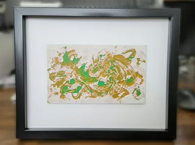 Abstract Gold and Green Dragon - Hueforge 3D Print