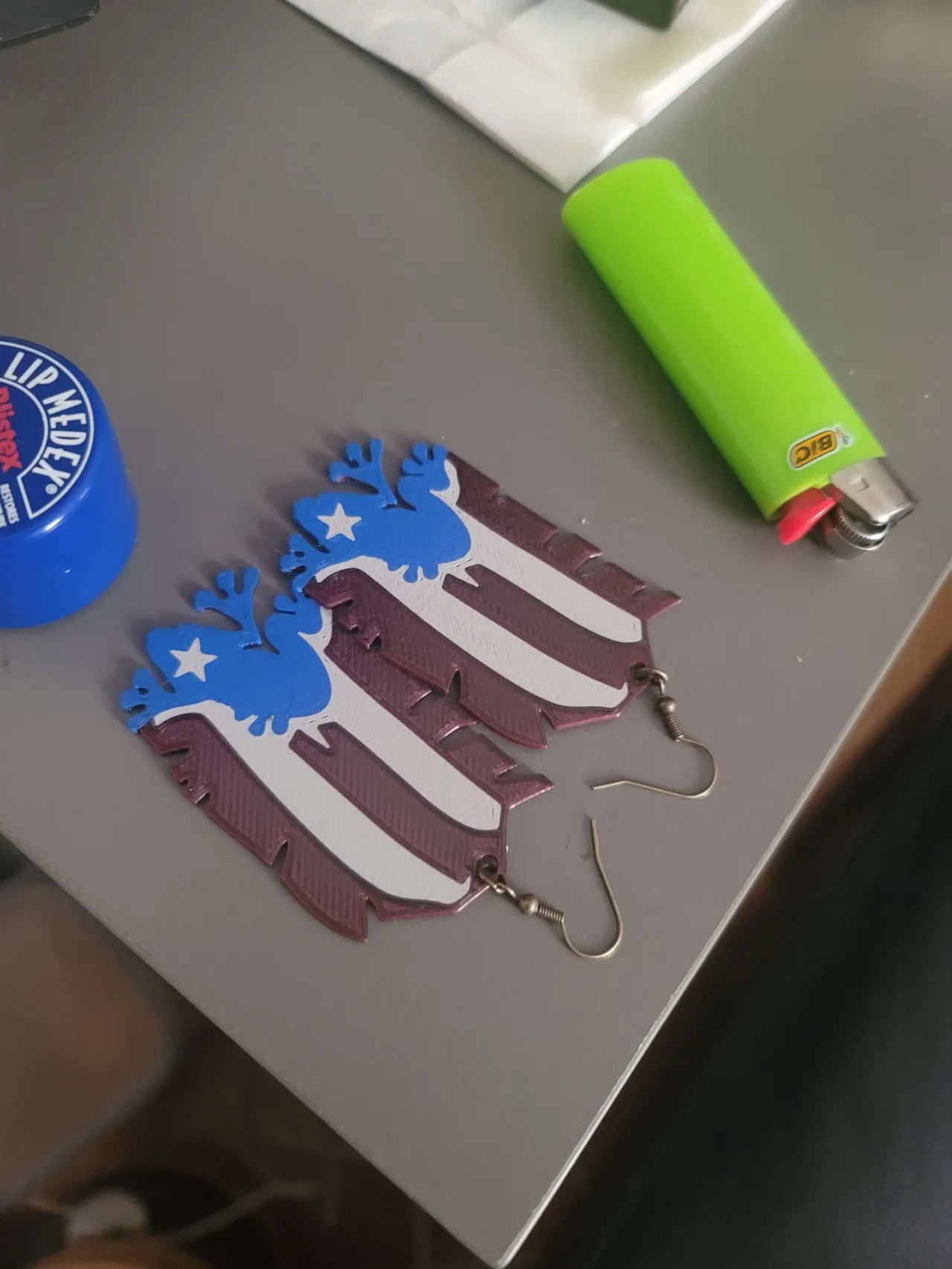 Puerto Rican coqui earrings view 2
