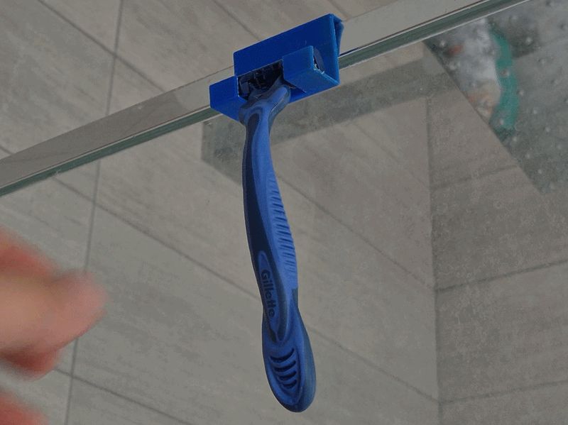 Shower Glass Razor Holder