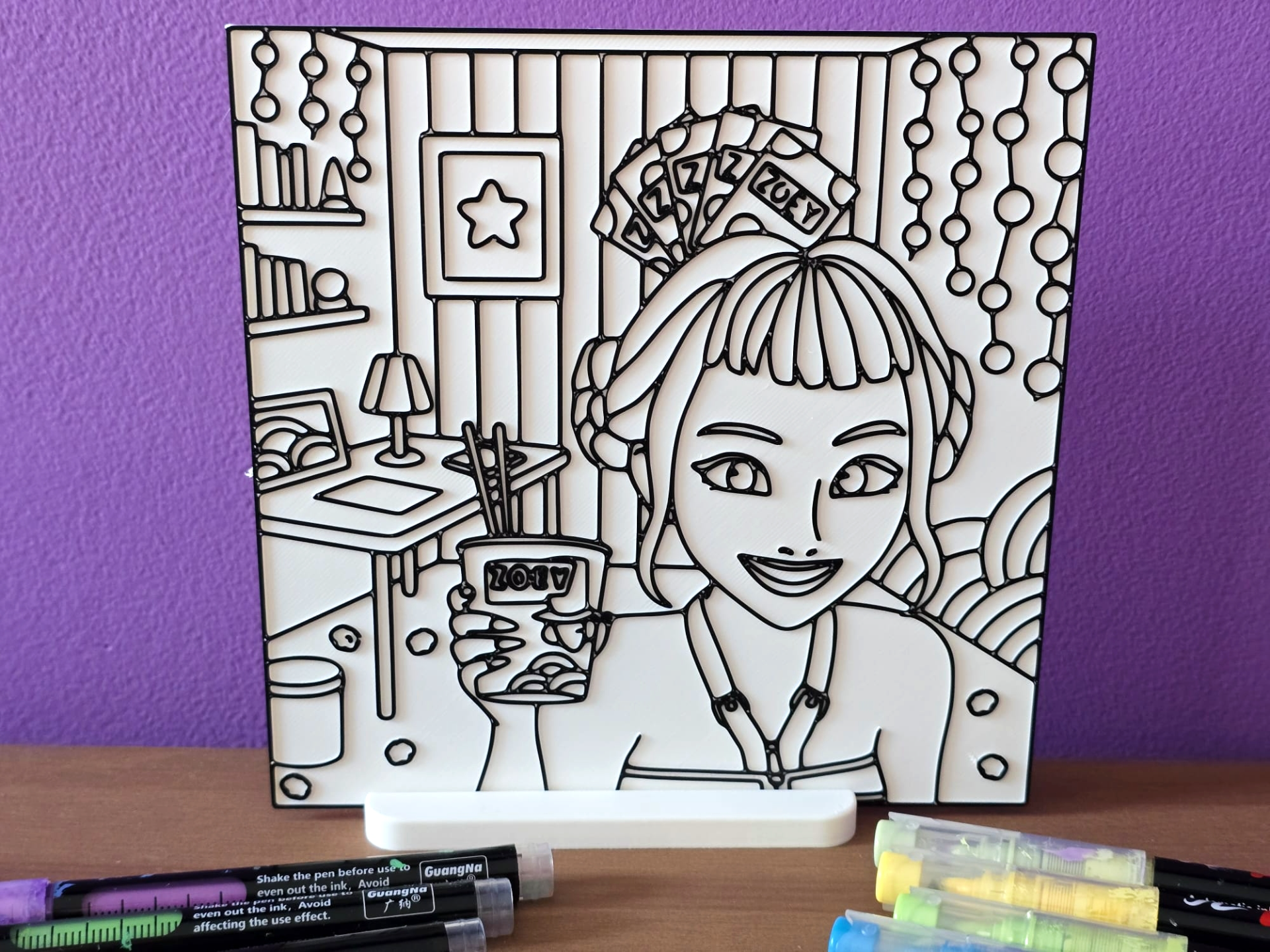 Zoey Kpop Cozy Coloring Panel Craft DIY