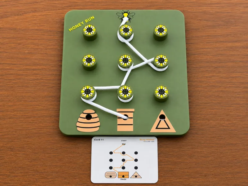 Honey Run – Montessori Bee Lacing Board + Cards