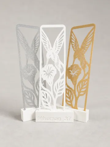 Accesorio de lectura: Hummingbird Hibiscus Bookmark | Nature Print — vista de referencia 2