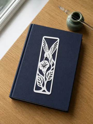 Accesorio de lectura: Hummingbird Hibiscus Bookmark | Nature Print — vista de referencia 4