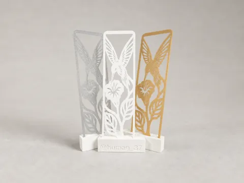 Accesorio de lectura: Hummingbird Hibiscus Bookmark | Nature Print — referencia de MakerWorld