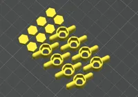 Set of 8 screws with brim