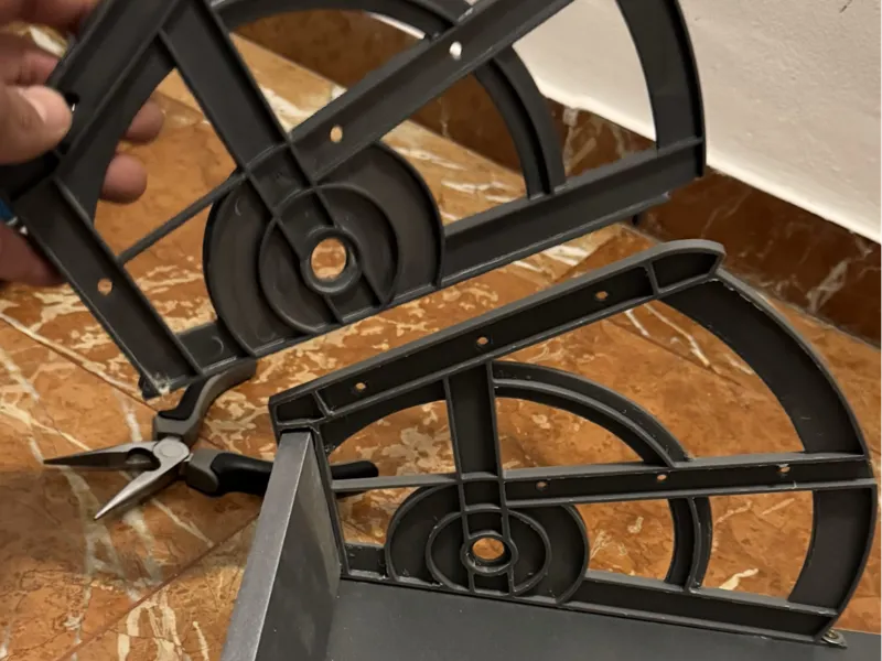 soporte zapatero y pieza anclaje y giro 