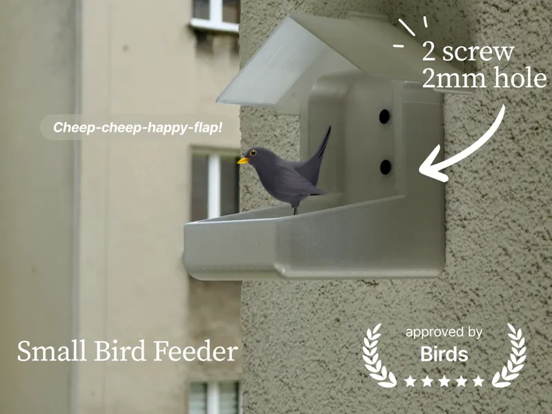 Compact Bird Feeder - Minimalist Garden Decor