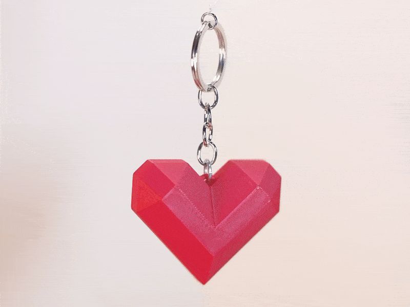 Diamond heart keychain (2 models)