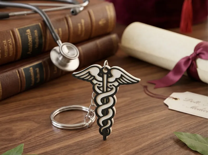 Medical Caduceus Keychain Doctor's Graduation Gift