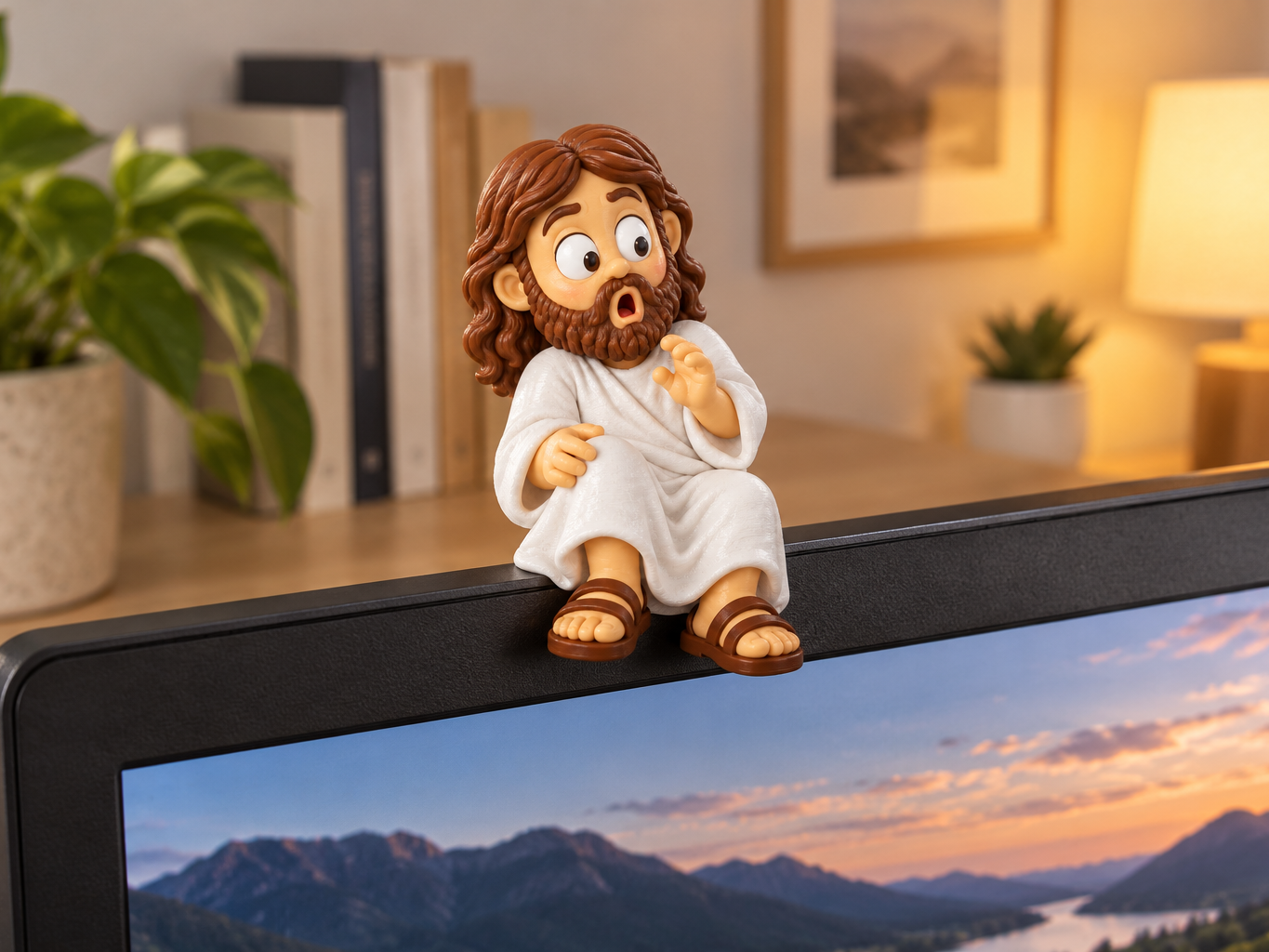 Jesus Espantado – Enfeite para Monitor Estante - 1