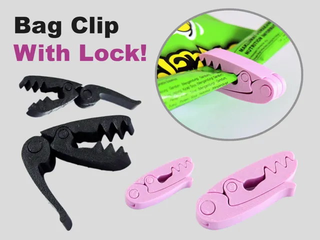 Bag Clip With Lock - Print In Place