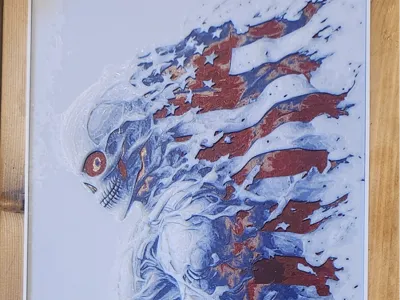Ghost Flag USA Hueforge