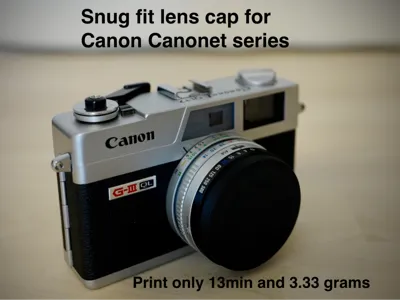 Minimal lens cap for Canonet QL17, QL19 and QL28