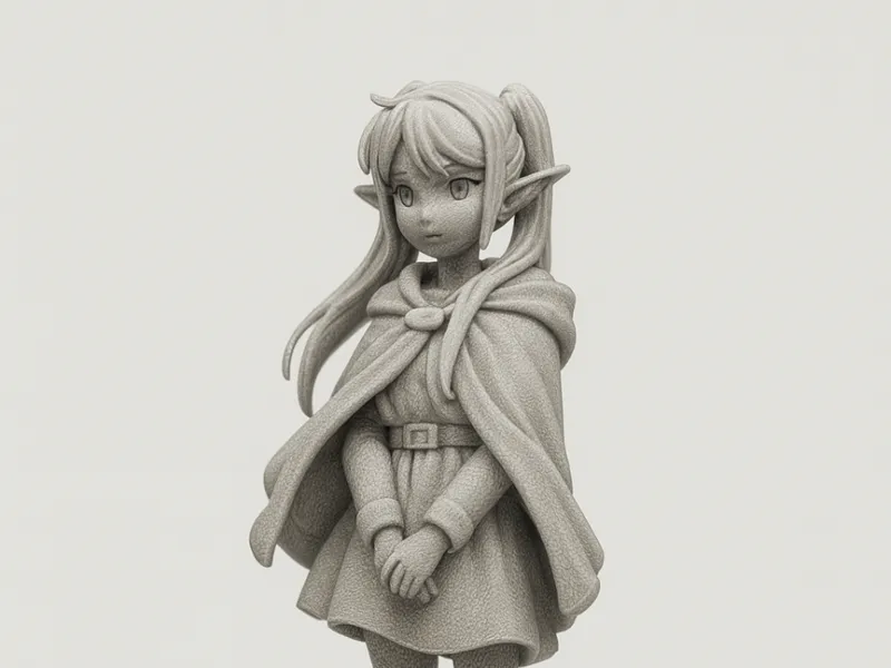 Elfa en miniatura para D&D