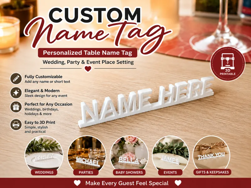 Personalized Table Name Tag