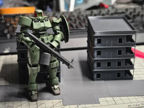 Escenografía en miniatura: Modular Dual Lane Roads for Gunpla Scale Dioramas — referencia de MakerWorld