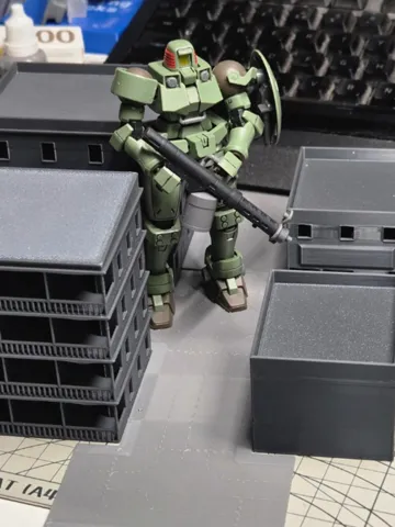 Escenografía en miniatura: Modular Dual Lane Roads for Gunpla Scale Dioramas — vista de referencia 2