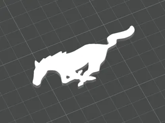 Ford Mustang Logo - No Text (3D Printed)