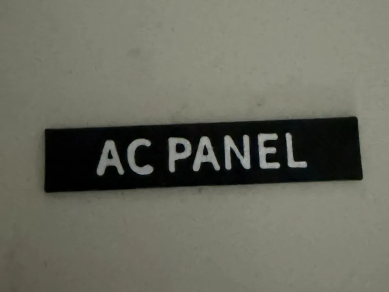 AC DC panel labels