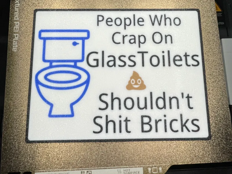 Glass Toilet Sign
