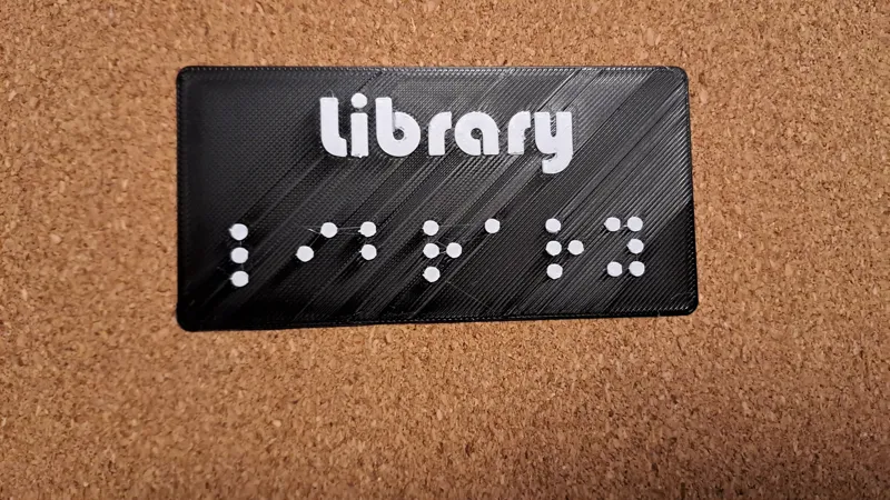 Braille Name - Library Nameplate