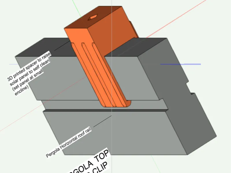 Aluminium Pergola rafter clip-on spacer for PV