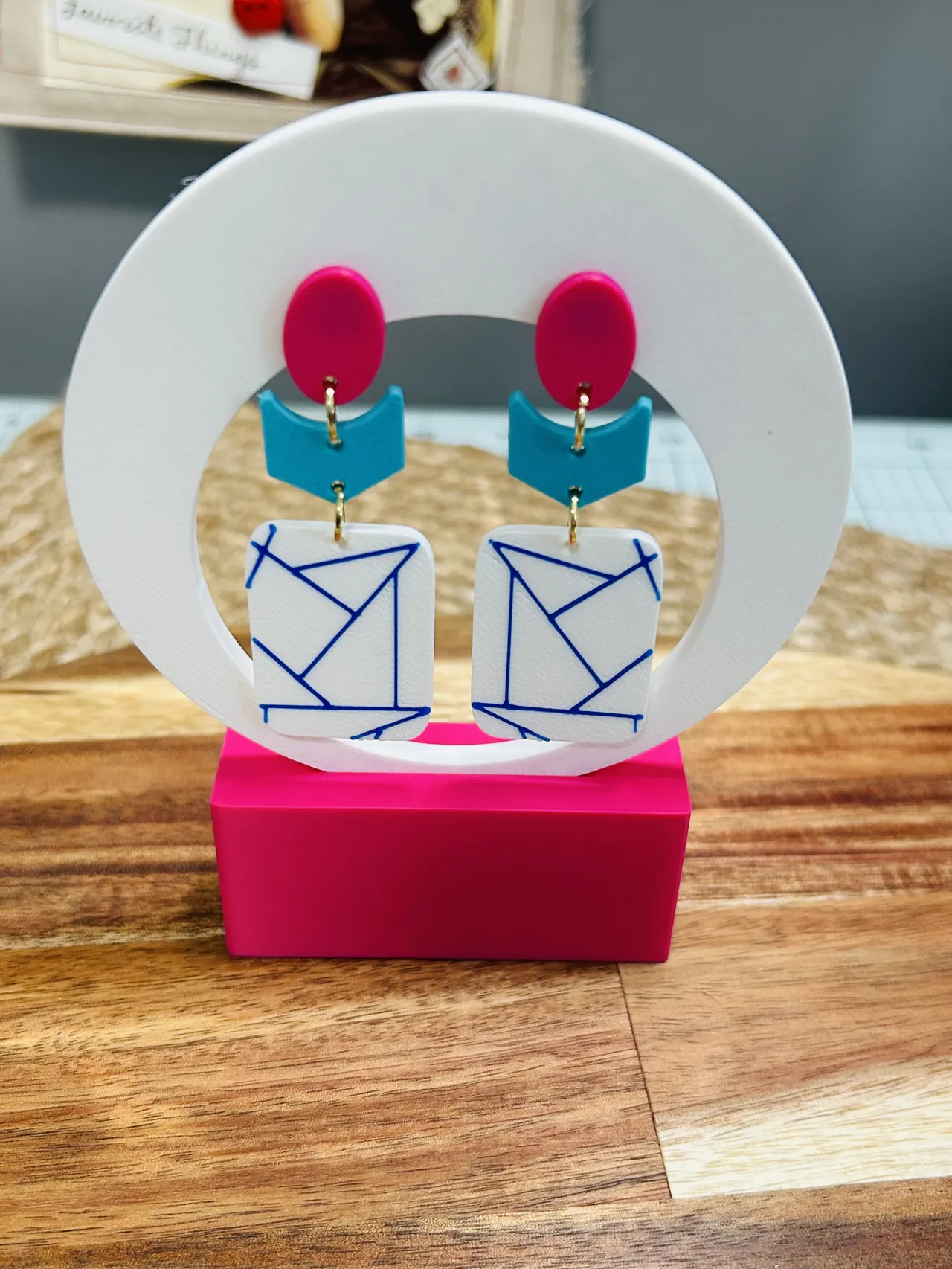 Funky Geometric Earrings view 2