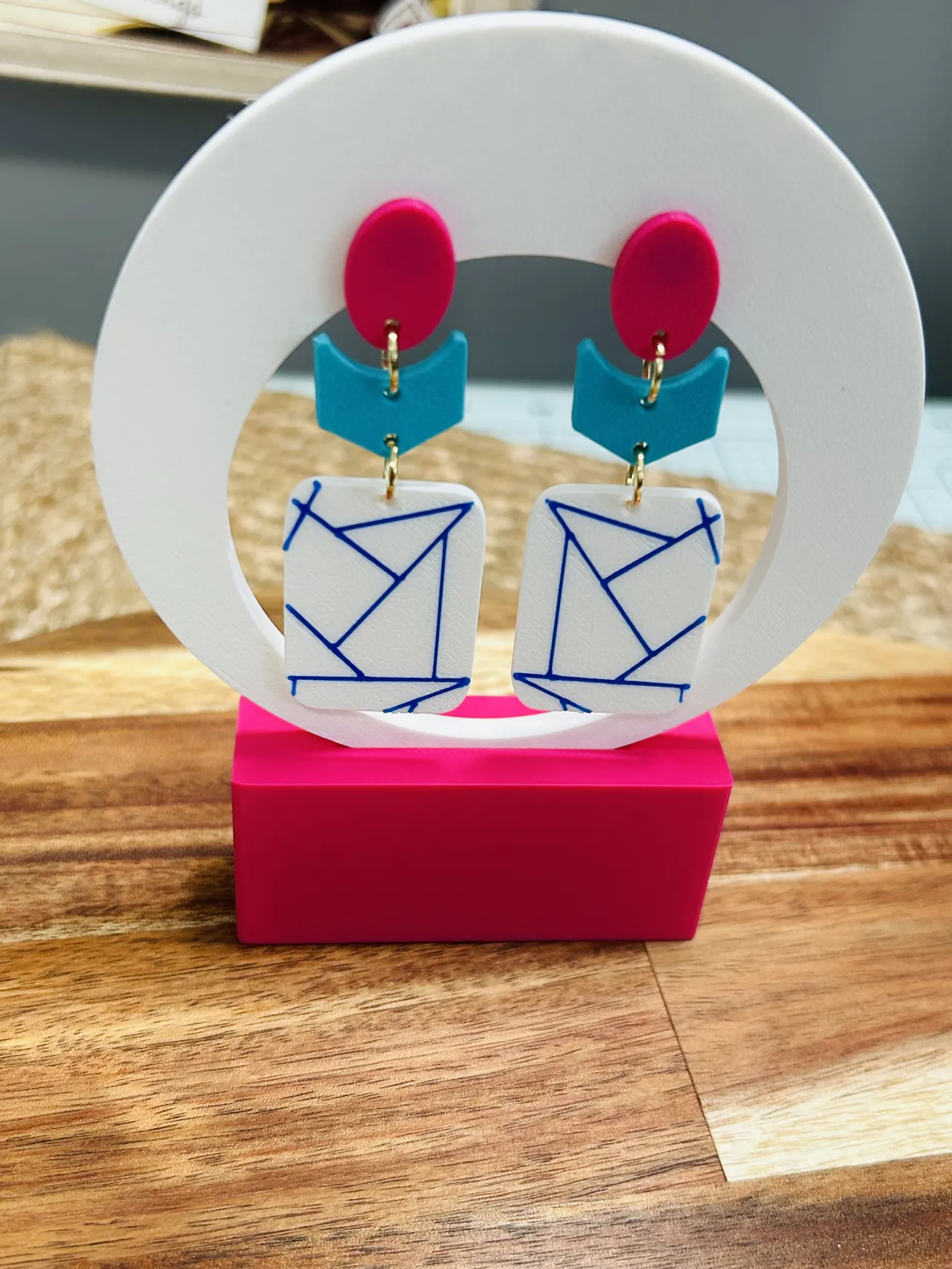 Funky Geometric Earrings view 3