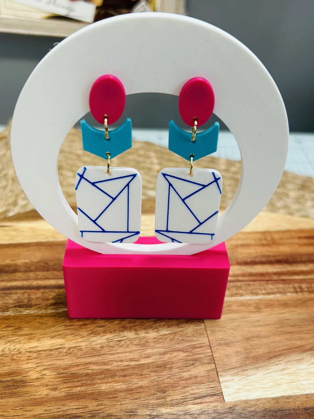 Funky Geometric Earrings view 4