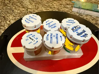 Pill Bottle Lid Covers and Holding Trays