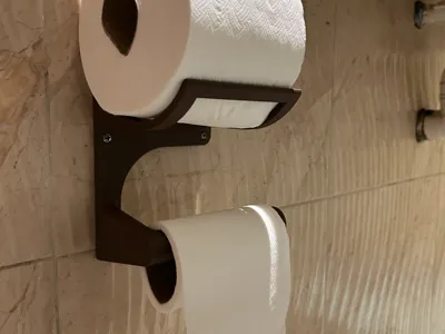 Double toilet paper holder light