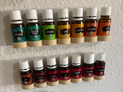 Large essential oil rounded wall mount rack