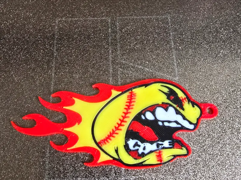 The Cage Softball Keyring