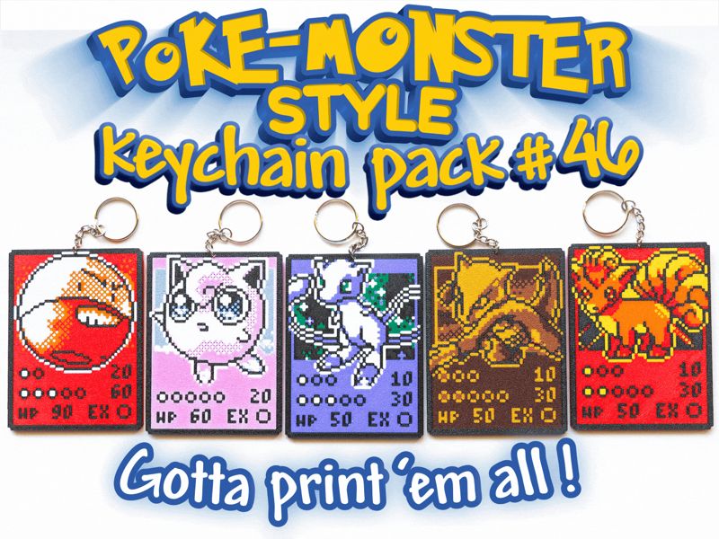 Poke-Monster TCG Pack #46 Cubone Jigglypuff Mew