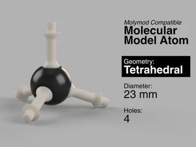 Molymod-Compatible Atom: Tetrahedral (23 mm)