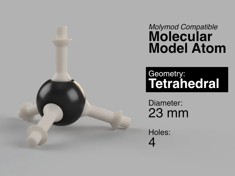 Molymod-Compatible Atom: Tetrahedral (23 mm)
