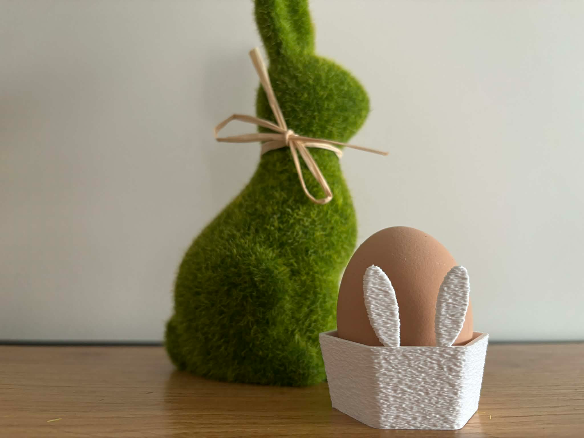 Cute Bunny Hexagon Egg Cup | fuzzy skin